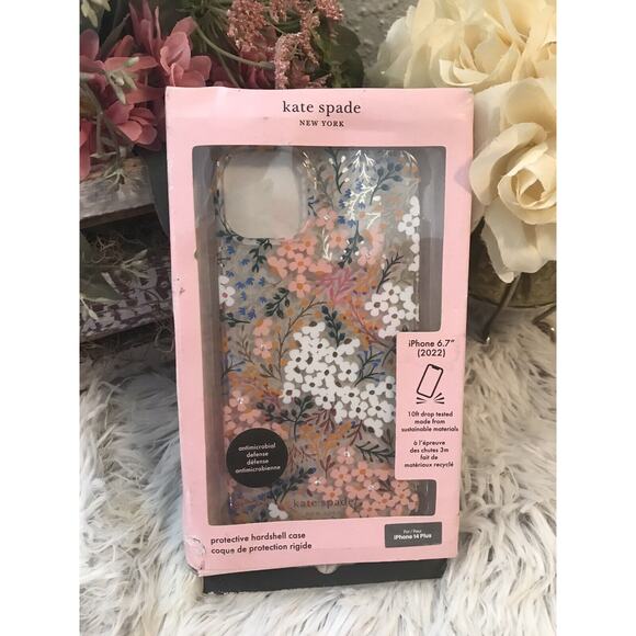 Kate Spade New York Apple iPhone 14 Plus Protective Hardshell Case open case - Picture 1 of 3